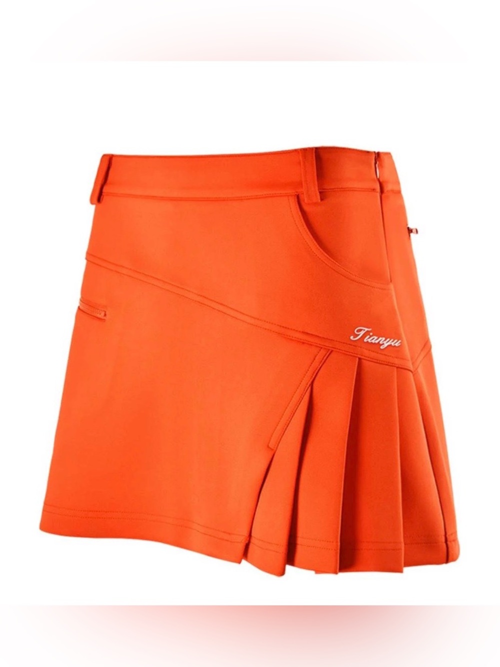 Orange Pleated Women’s Skort